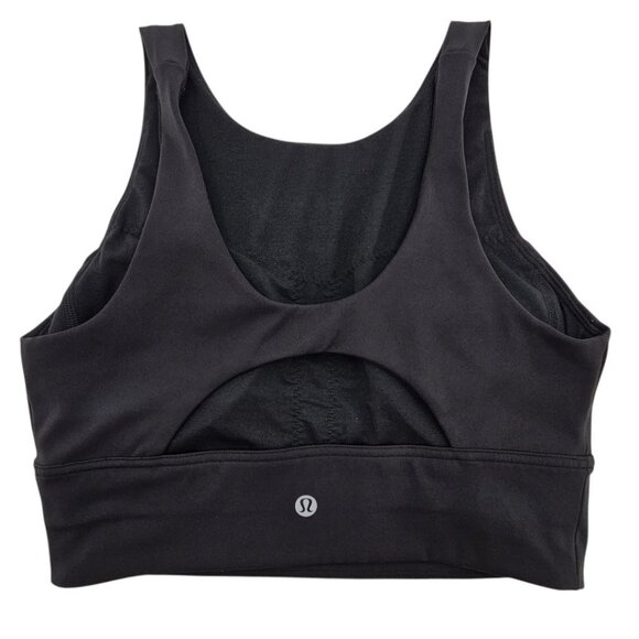 Lululemon Womens 6 Stronger As One Long Line Bra Medium Support C/D Cup in Black - Picture 4 of 6